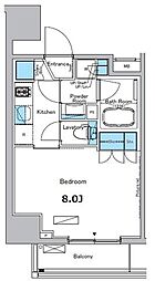 ブラウ門前仲町（旧ルフォンプログレ門前仲町） 6階1Kの間取り