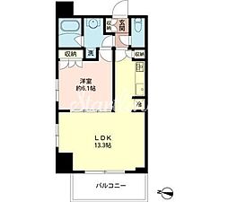 MFPRコート木場公園 2階1LDKの間取り