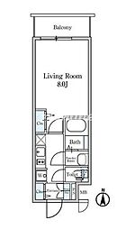 ディームス東陽町II 10階1Kの間取り