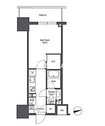 コンフォリア東陽町 4階1Kの間取り
