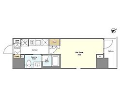 ジオエント門前仲町 11階1Kの間取り