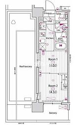 ガーラ・アヴェニュー木場 9階2Kの間取り