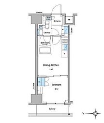 ルフォンプログレ門前仲町マークス 12階1DKの間取り