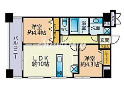 デュオ・スカーラ東陽町 2階2LDKの間取り