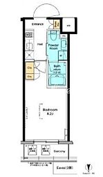 プラウドフラット木場II 3階1Kの間取り