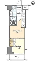 アジュールテラス東陽町（旧ベルファース東陽町） 3階1DKの間取り