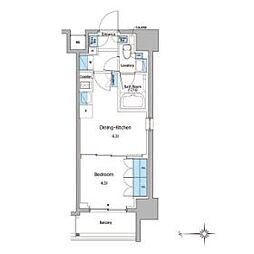 ルフォンプログレ門前仲町マークス 9階1DKの間取り