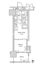 ブルックサイドレジデンス木場 1DKの間取図画像