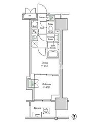 ブルックサイドレジデンス木場 2Kの間取図画像