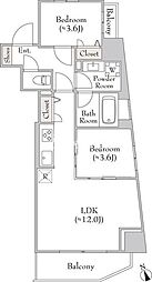 ルミーク門前仲町 2LDKの間取図画像