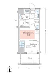Urbanex深川木場 1DKの間取図画像