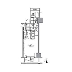 パークハビオ門前仲町 ワンルームの間取図画像