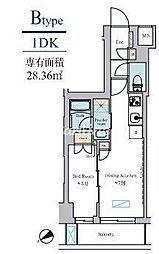 ブリリアイスト門前仲町 1DKの間取図画像