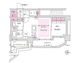 ディームス東陽町 1LDKの間取図画像