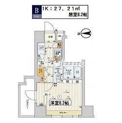 スカイコート江東住吉 1Kの間取図画像