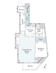 グランカーサ門前仲町 1LDKの間取図画像