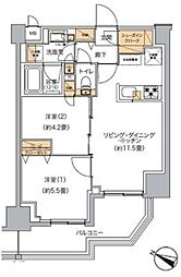 リビオメゾン南砂町 2LDKの間取図画像