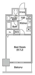 プライムアーバン門前仲町 1Kの間取図画像
