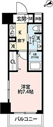 プレール・ドゥーク門前仲町3 1Kの間取図画像