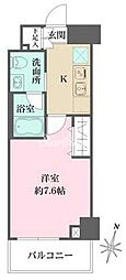ベルフェリーク木場 1Kの間取図画像