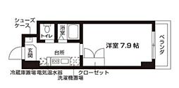 ローズウッド・ハイツ門前仲町 1Kの間取図画像