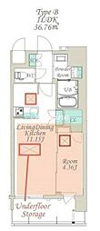 スプレンディッド江東住吉 1LDKの間取図画像