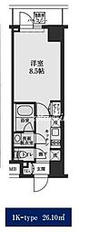 S-RESIDENCE清澄白河 1Kの間取図画像