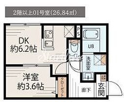 カーサリュクス大島(CASA LUXE大島) 1DKの間取図画像