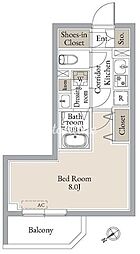ルネサンスコート門前仲町 1Kの間取図画像