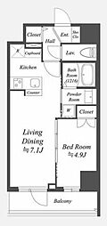 AlphaPrime東陽町 1LDKの間取図画像