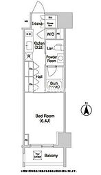 COMFORIA門前仲町 1Kの間取図画像