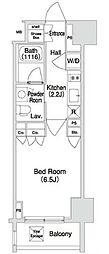 COMFORIA門前仲町 1Kの間取図画像