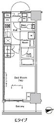 プラウドフラット門前仲町5 1Kの間取図画像