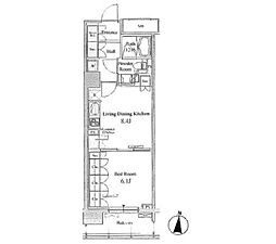 パークアクシス東陽町 1LDKの間取図画像