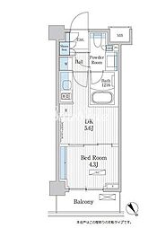 パークアクシス門前仲町テラス 1DKの間取図画像