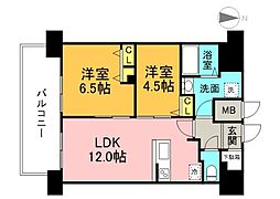 S-RESIDENCE国泰寺一丁目 2LDKの間取図画像
