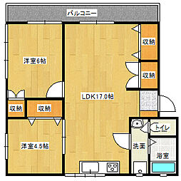 二宮ポート 2LDKの間取図画像