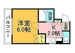 フラットモール 1Kの間取図画像