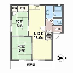 コーポN 2LDKの間取図画像