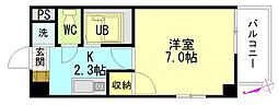 シャローム村岡 1Kの間取図画像