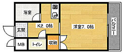 メゾン大上 1Kの間取図画像