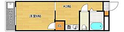 第1パークサイドマンション 1Kの間取図画像