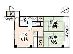 第三弘億ビル 2LDKの間取図画像