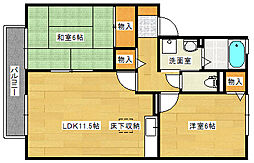 ルミエール小林 2LDKの間取図画像