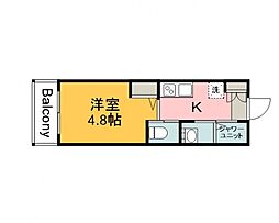 LEDOME府中 1Kの間取図画像