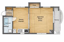 青葉ビル 1DKの間取図画像