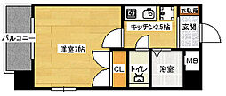 THEKAMINOBORI 1Kの間取図画像