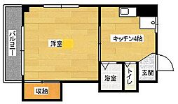 ヴィラ丸本 1DKの間取図画像