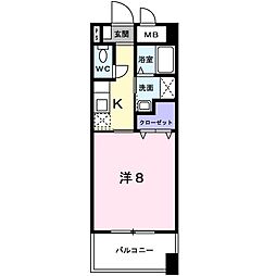 アヴニール東雲 1Kの間取図画像