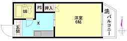 メゾン羽衣 1Kの間取図画像
